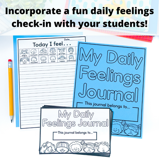 Social Emotional Learning Activities - Daily Feelings Check In Journal - SEL