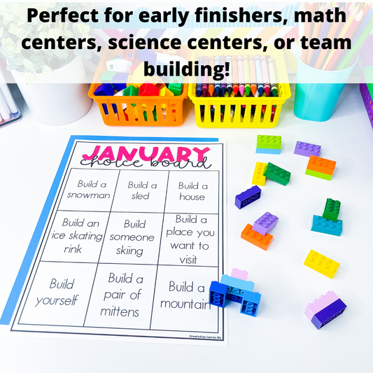 Early Finishers Activities - STEM Choice Boards - Building with Bricks