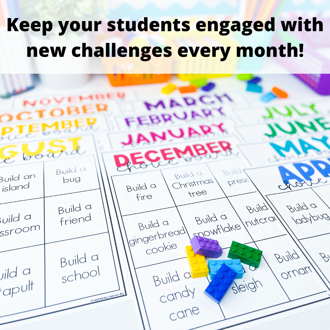 Early Finishers Activities - STEM Choice Boards - Building with Bricks