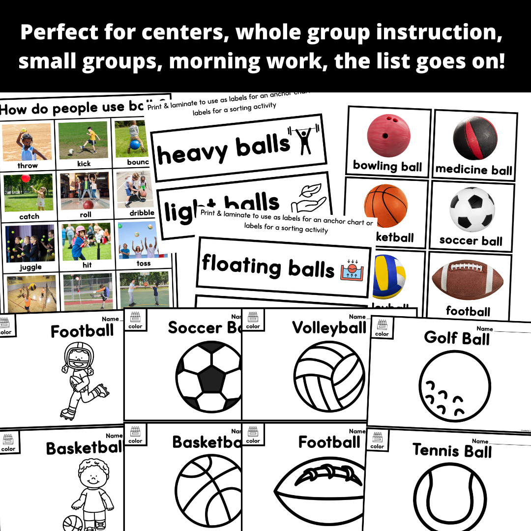Creative Curriculum® Balls Study | Pre-K Gross Motor & STEM Activities Bundle