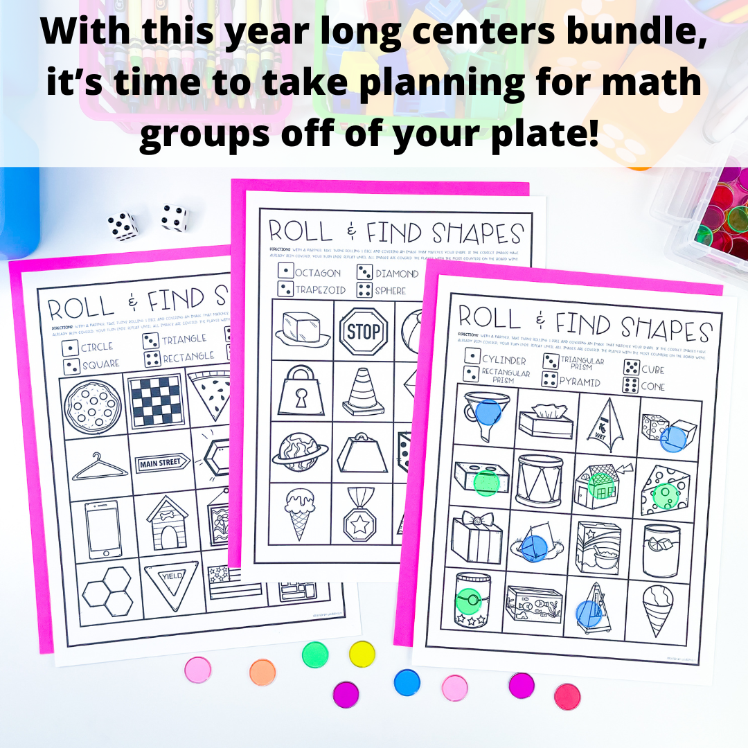2nd Grade Math Centers - Games, Worksheets, Centers - Year Long Bundle