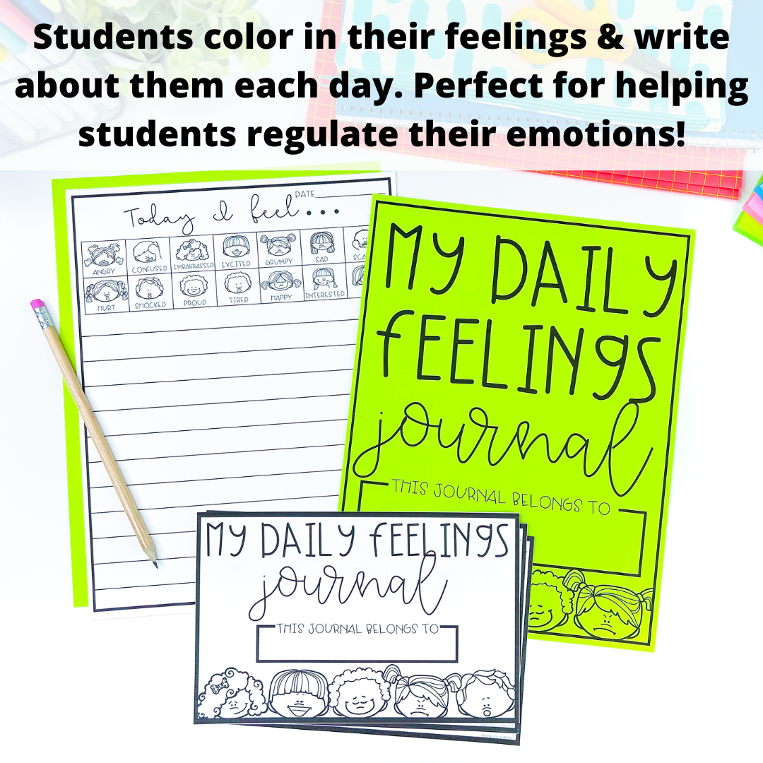 Social Emotional Learning Activities - Daily Feelings Check In Journal - SEL