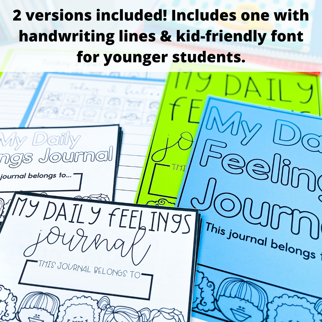 Social Emotional Learning Activities - Daily Feelings Check In Journal - SEL