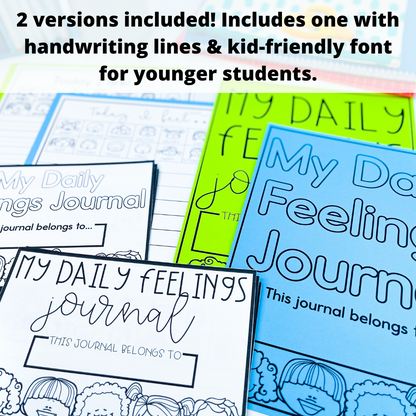 Social Emotional Learning Activities - Daily Feelings Check In Journal - SEL