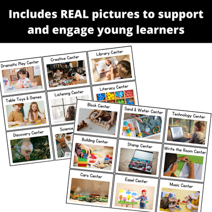 Center Signs and Choice Board Labels for Preschool Pre-K and Kindergarten