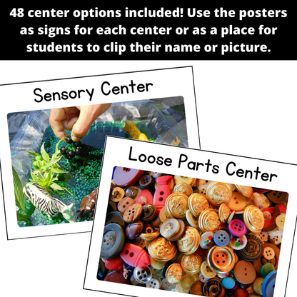 Center Signs and Choice Board Labels for Preschool Pre-K and Kindergarten