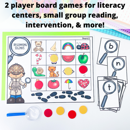 Word Detective Phonics Games for Kindergarten Literacy Centers - Bundle
