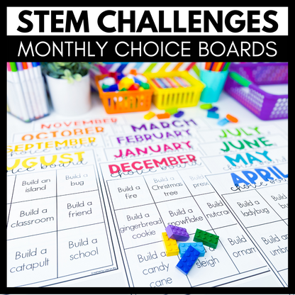 Early Finishers Activities - STEM Choice Boards - Building with Bricks