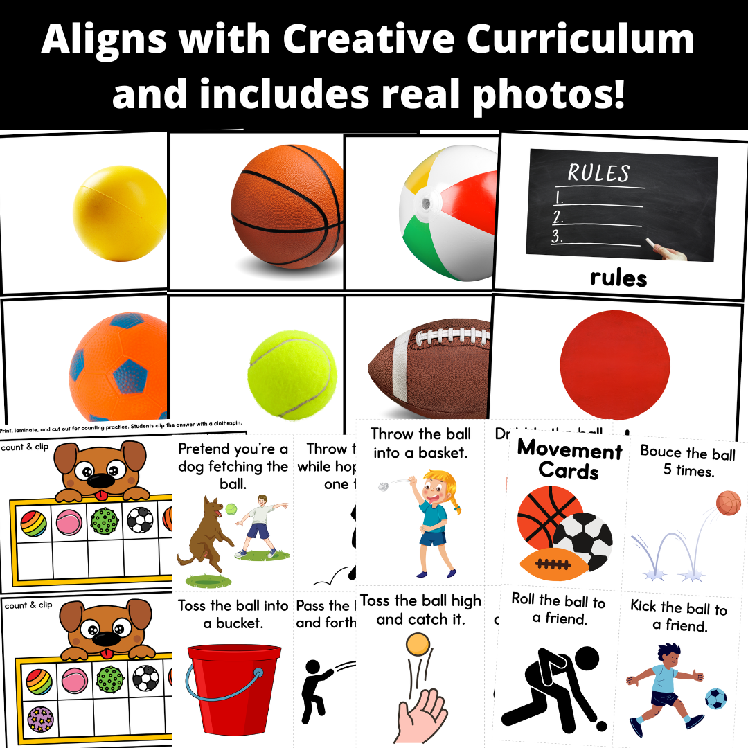 Creative Curriculum® Balls Study | Pre-K Gross Motor & STEM Activities Bundle