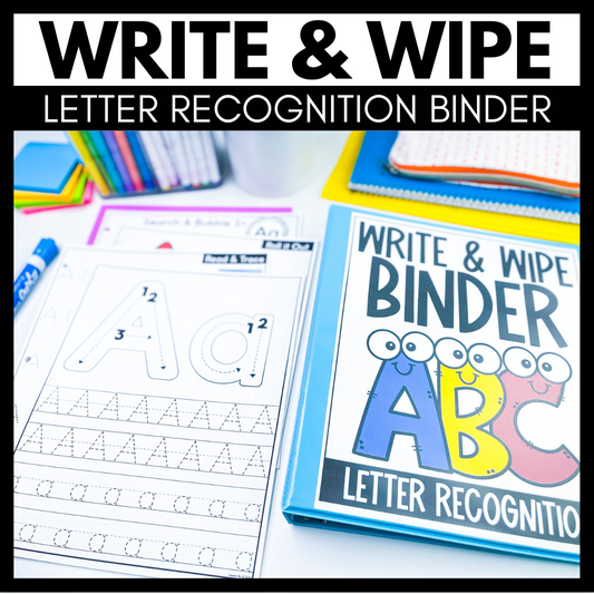 Letter Recognition Binder - Write and Wipe Letter Formation Alphabet Activities