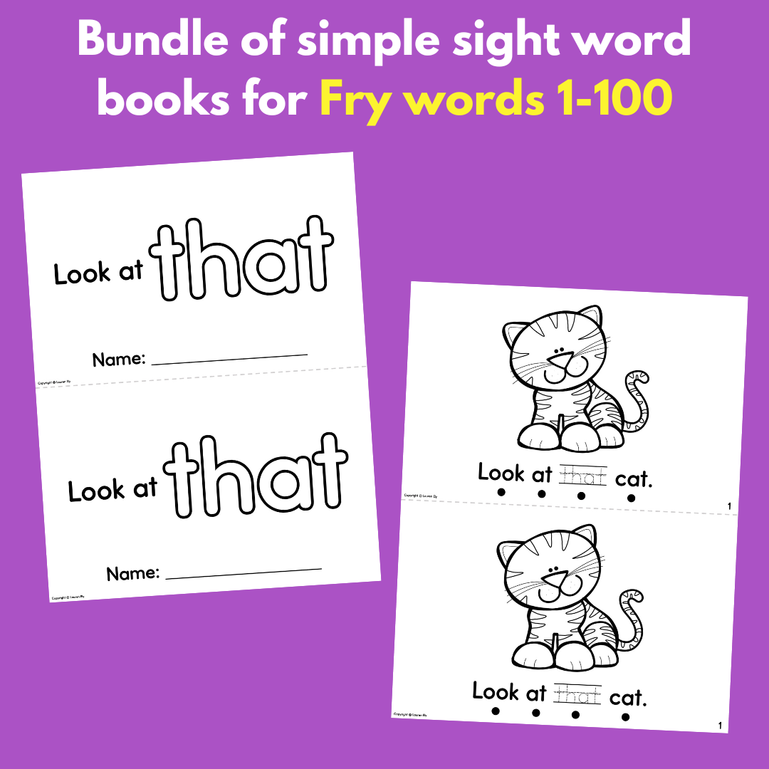 Bundle of Sight Word Practice Books - Fry Words 1-100
