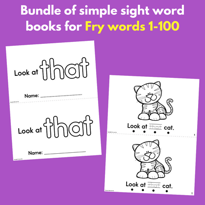 Bundle of Sight Word Practice Books - Fry Words 1-100