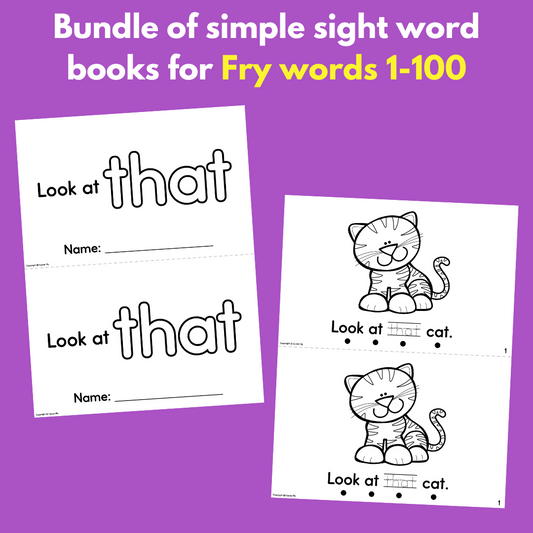 Bundle of Sight Word Practice Books - Fry Words 1-100