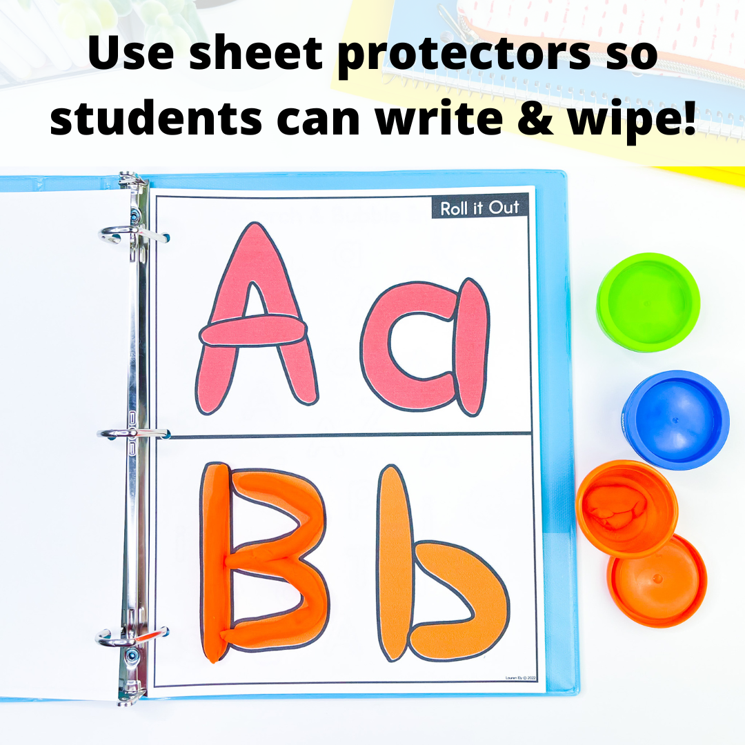 Letter Recognition Binder - Write and Wipe Letter Formation Alphabet Activities