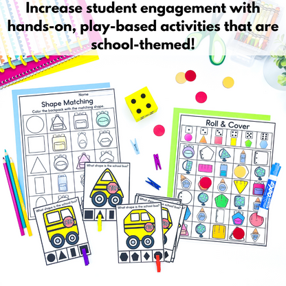 Back to School Kindergarten Math Centers - Activities Games and Worksheets
