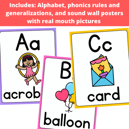 Science of Reading Sound Wall and Spelling Generalizations Poster Bundle