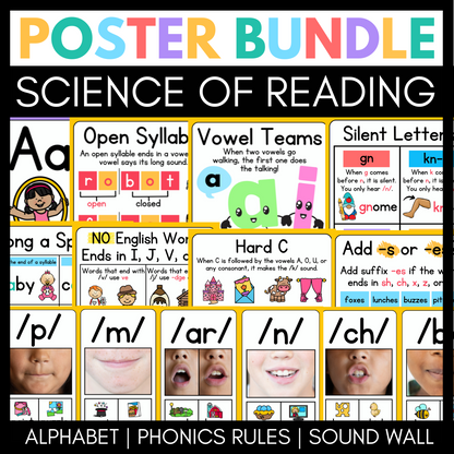 Science of Reading Sound Wall and Spelling Generalizations Poster Bundle