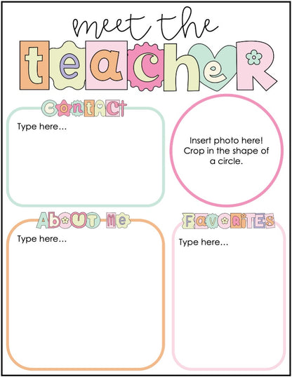 Meet the Teacher Retro Template Editable - Back to School