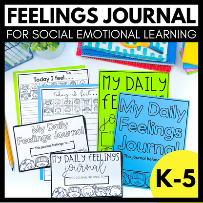 Social Emotional Learning Activities - Daily Feelings Check In Journal - SEL