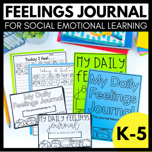 Social Emotional Learning Activities - Daily Feelings Check In Journal - SEL